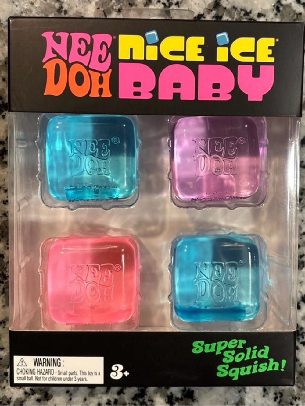 NeeDoh Nice Ice Baby Squishy Toys - Pink, Purple, Blue (4-Pack)